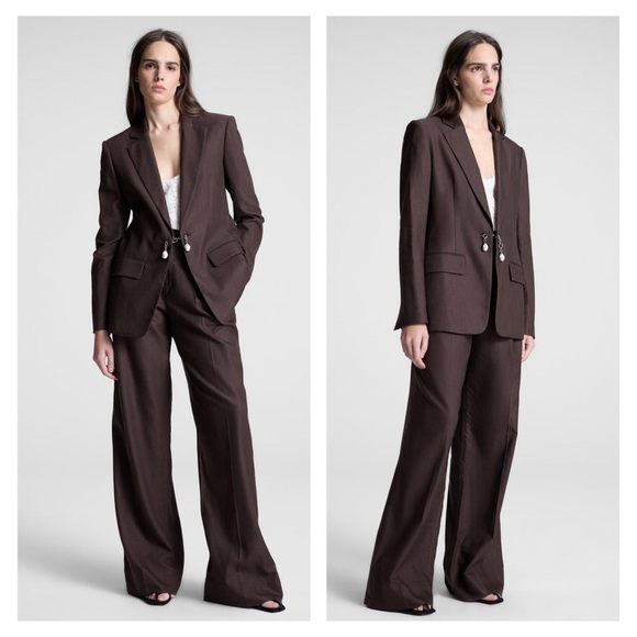 A.L.C. Pants - A.L.C. Tommy II Soft Suiting Pants Brown Size 4 Wide Leg Trousers Office NWT